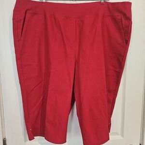 Southern Lady 22W red capri Cotton ploy spandex blend